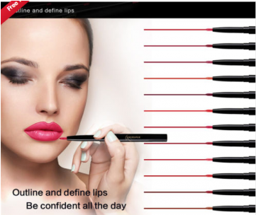 12 Colors Matte Lip Liner Waterproof Lipstick Gloss - Long Lasting Rotatable Matte Lip Line Pencil Cosmetic (360x460), Png Download