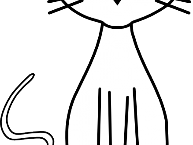 Cat Outline Cliparts - Clip Art (640x480), Png Download