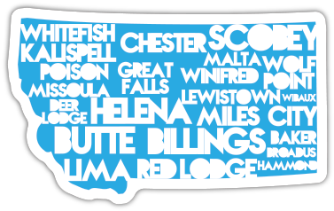 Montana Cities Sticker - Montana (432x432), Png Download