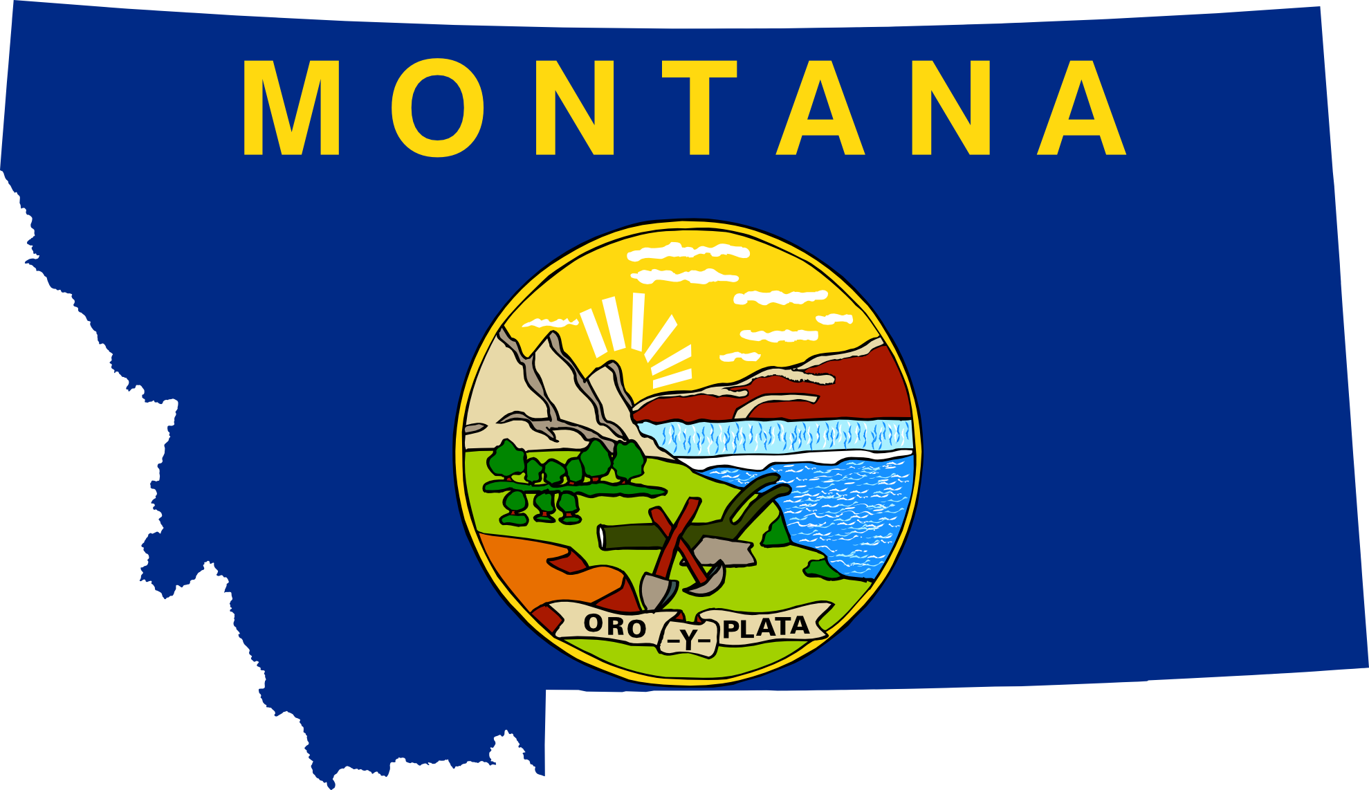 Montana - Clipart - Montana Flag And Map (1979x1142), Png Download