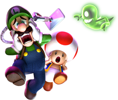 Dark Moon Characters - Luigi Luigi's Mansion Png (403x343), Png Download
