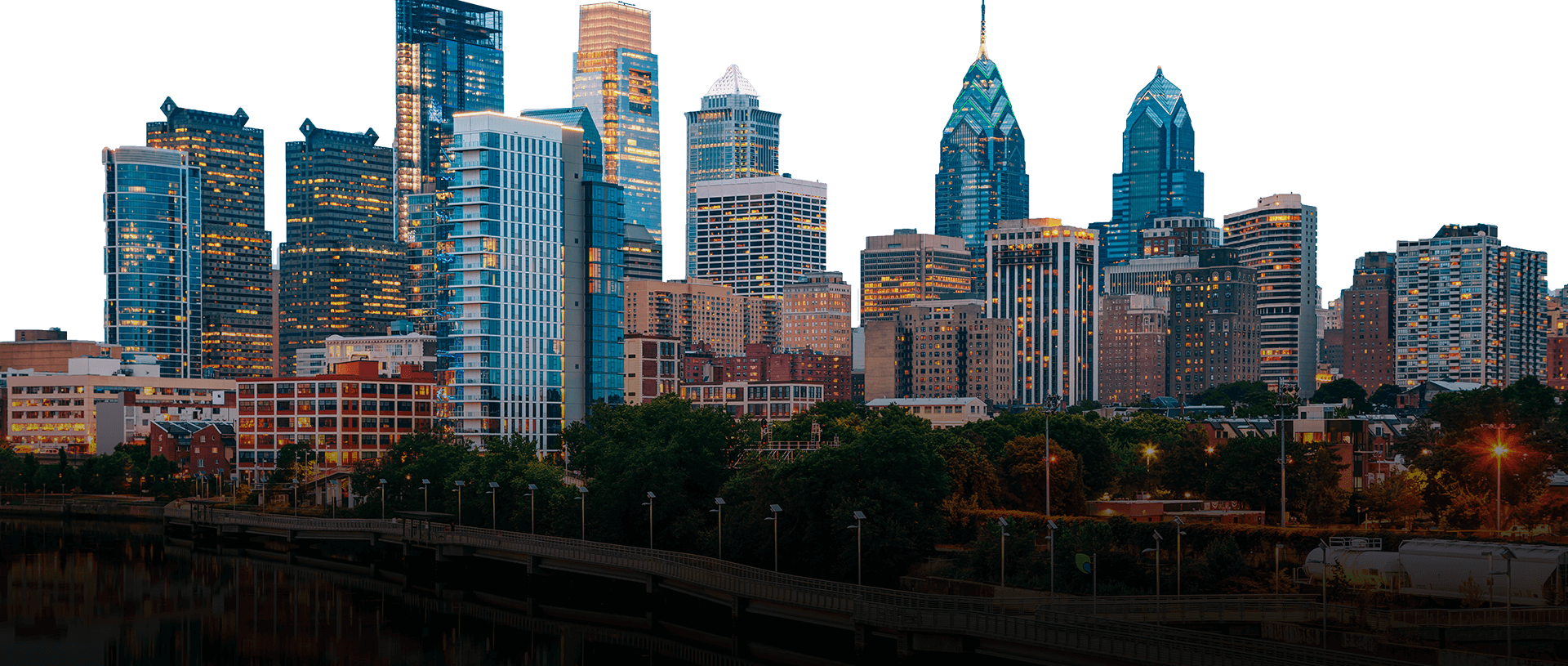 Philadelphia Skyline 2018 (1920x815), Png Download