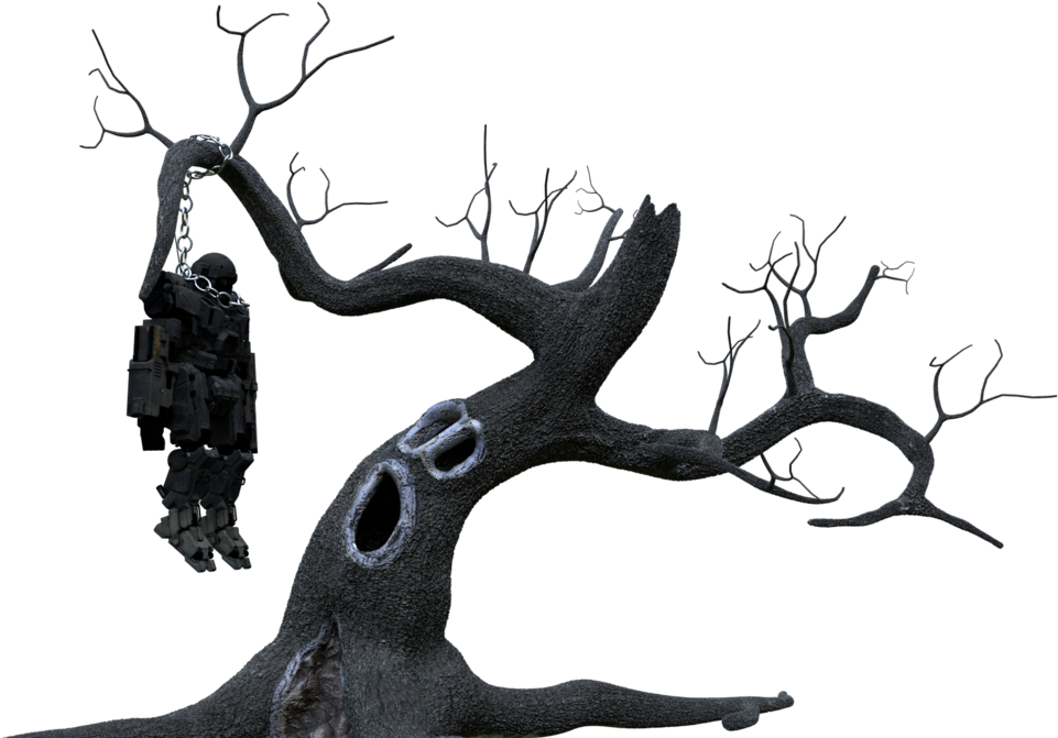Spooky Tree With Hanging Mech - Illustration (1200x675), Png Download