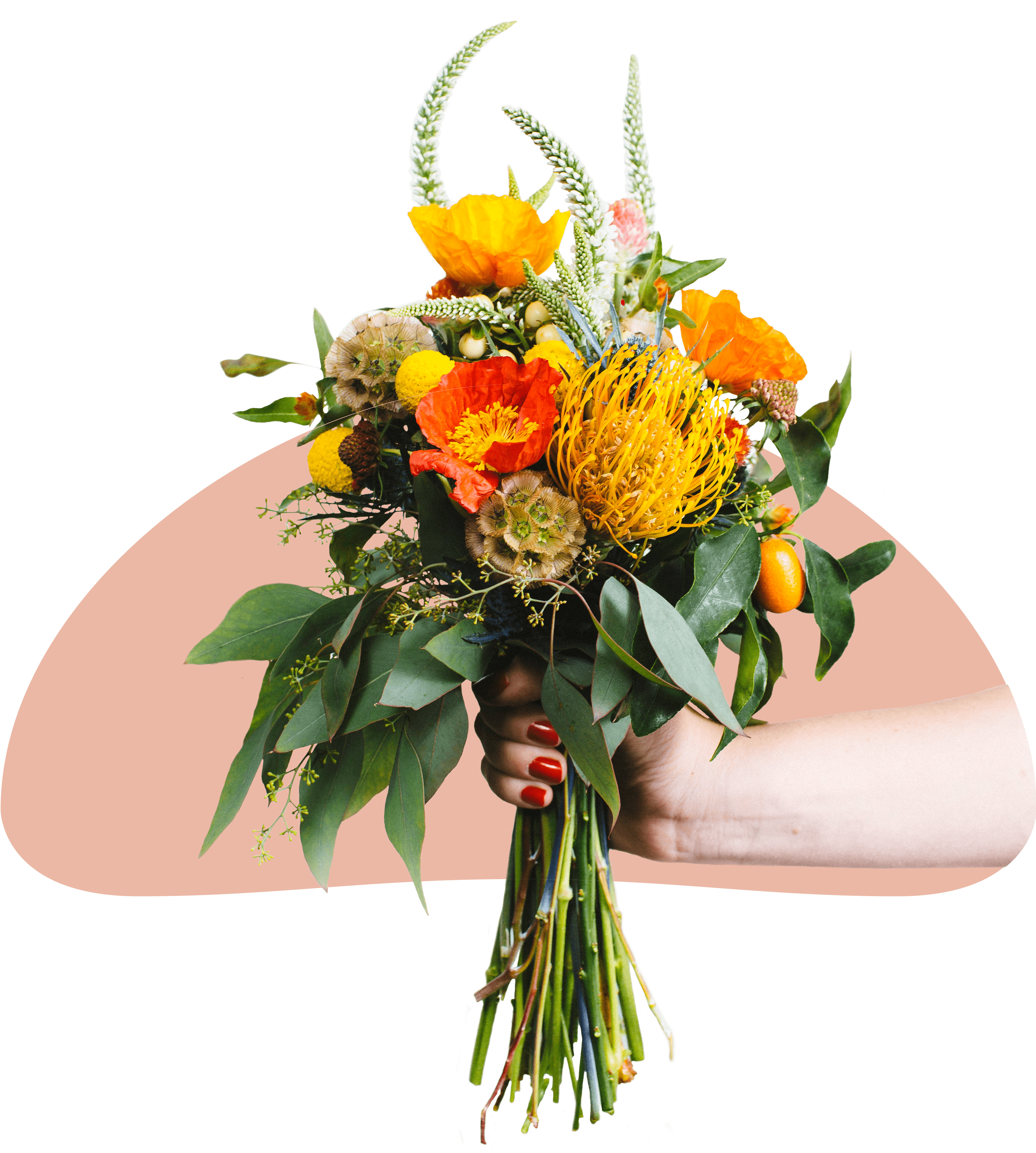 Collage Style Graphics Of Sabrina And Floral Arrangements - Long Beach (3945x4348), Png Download