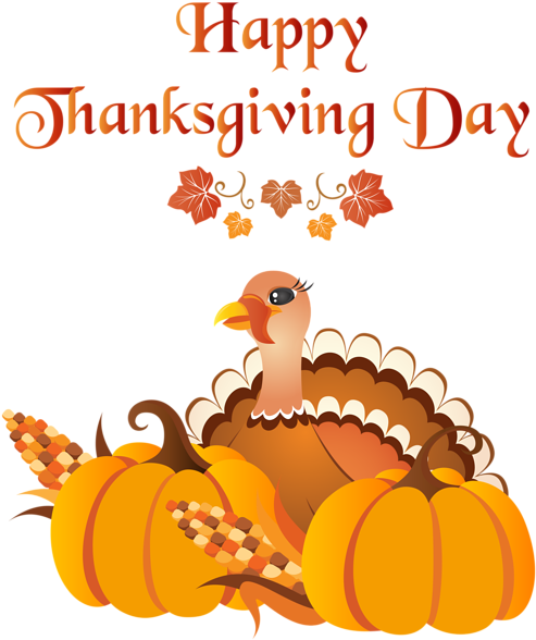 Happy Thanksgiving Day With Turkey Png Clip Art Image - Birthday (507x600), Png Download
