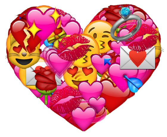List Of Emoticons For Facebook - Heart Filled With Emojis (561x463), Png Download