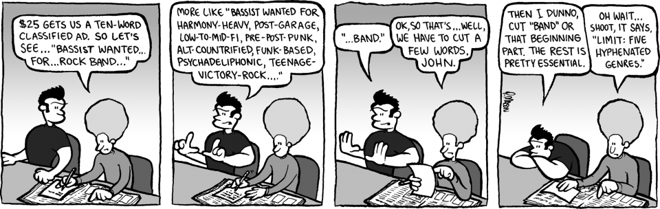 $25 Gets Us A Ten-word Classified Ad - Comics About Writing (960x304), Png Download