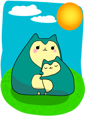 Mom Pusheen Snorlax - Medibang Inc. (311x440), Png Download