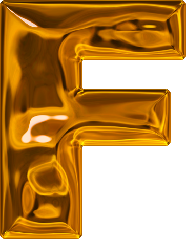 Etc > Presentations Etc Home > Alphabets > Themed Letters - F Letter In Gold (363x467), Png Download