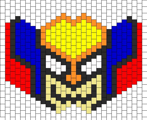 Wolverine Mask 3 Bead Pattern - Wolverine Kandi Rave Mask (609x499), Png Download