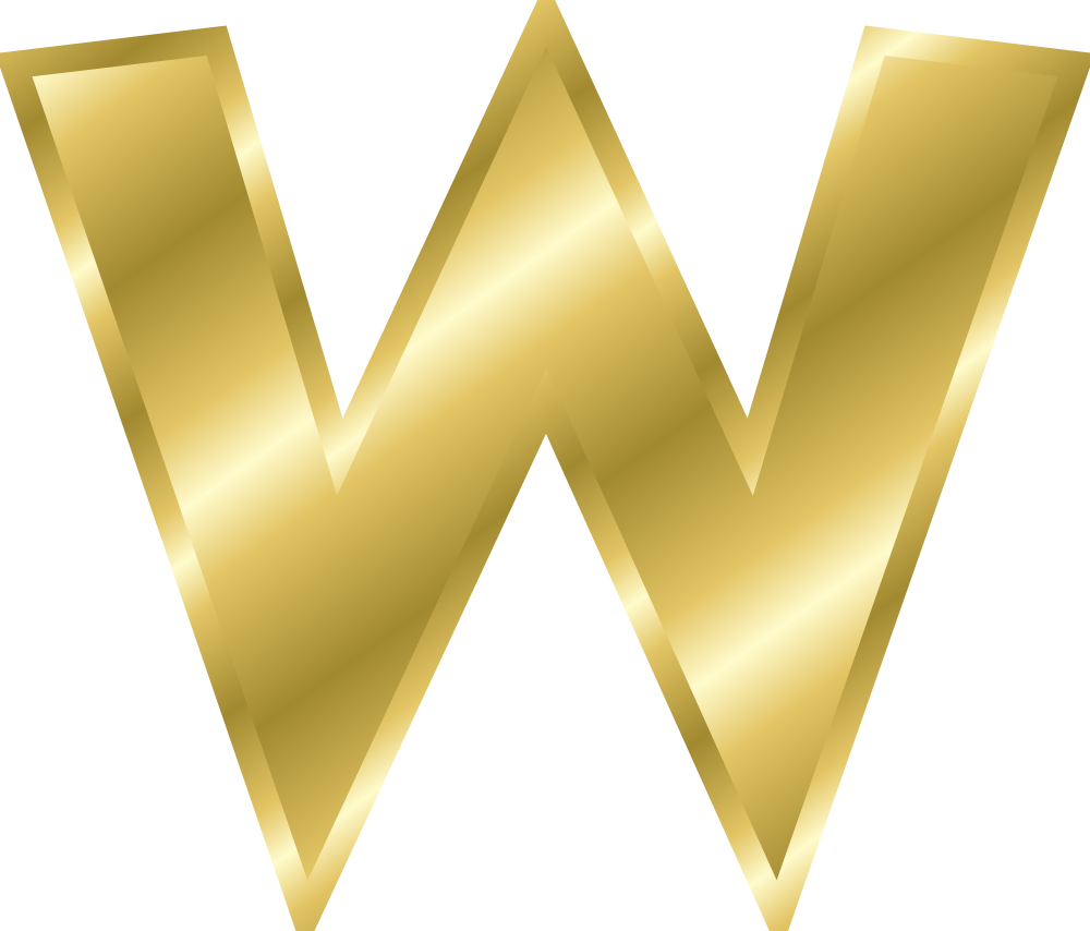 Effect Letters Alphabet Gold - Gold Letter W Transparent (1000x854), Png Download