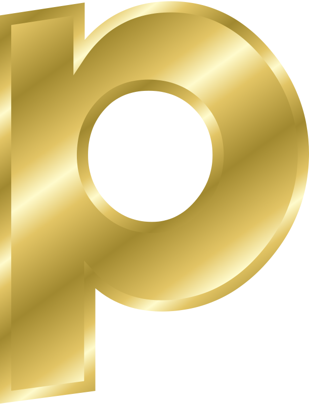Gold Letter P Png (611x800), Png Download