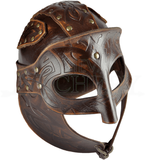 Odomar Viking Leather Helmet - Leather Helmet Medieval (550x550), Png Download