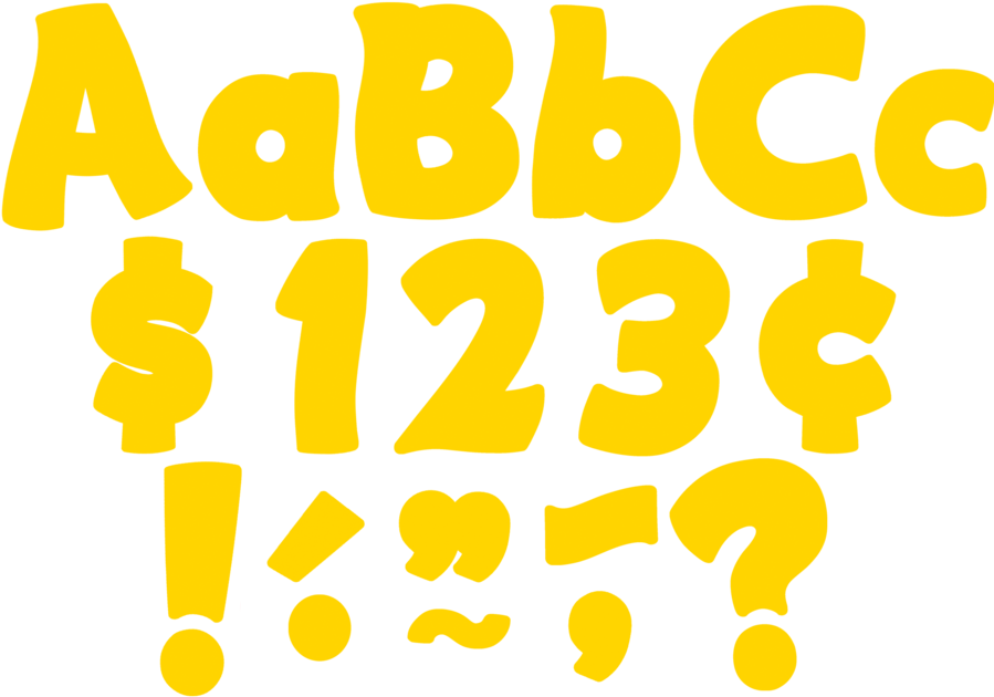 Tcr5818 Yellow Gold Funtastic 4" Letters Combo Pack - Teacher Created Resources Funtastic Letters Combo Pack (900x900), Png Download