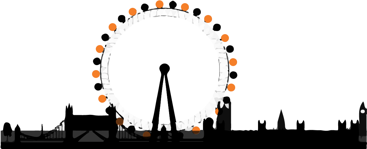 London Eye Silhouette At Getdrawings - London (1200x562), Png Download