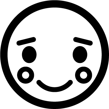 Shy - Shy Emoji Black And White (376x376), Png Download