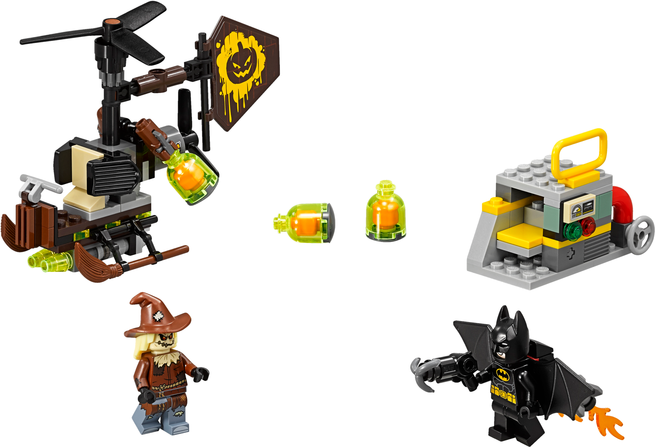 Lego Batman Movie - Lego Scarecrow Fearful Face Off (2400x1799), Png Download