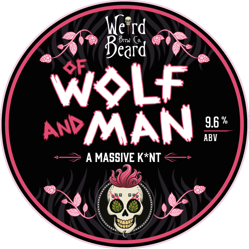 Wolf And Man Keg Preview-01 - Weird Beard Brewery (1000x1000), Png Download
