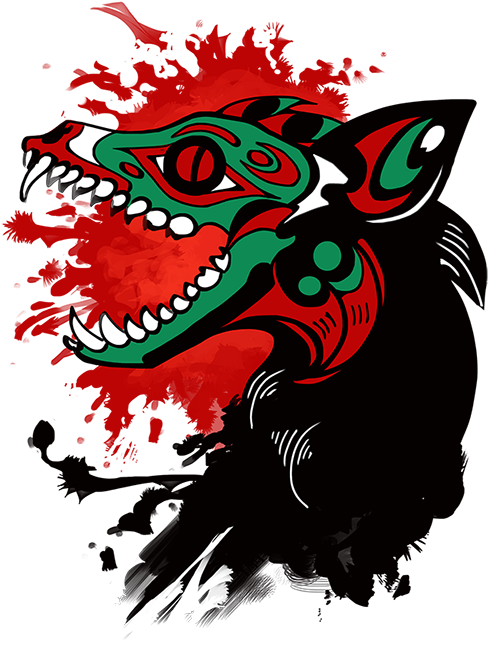 Wolfskullweb (500x688), Png Download