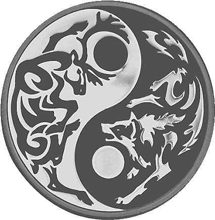 Silver Numismatic Predator Prey - Coin (500x500), Png Download