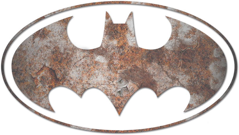 Batman Heavy Rust Logo Juniors T-shirt - Batman Signal No Background (864x590), Png Download