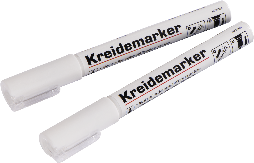 Chalk Markers, Round Tip, Set Of 2 Pieces, White - 1x2 Hama Chalk Marker Set White 58109 Hardware/electronic (1100x1100), Png Download
