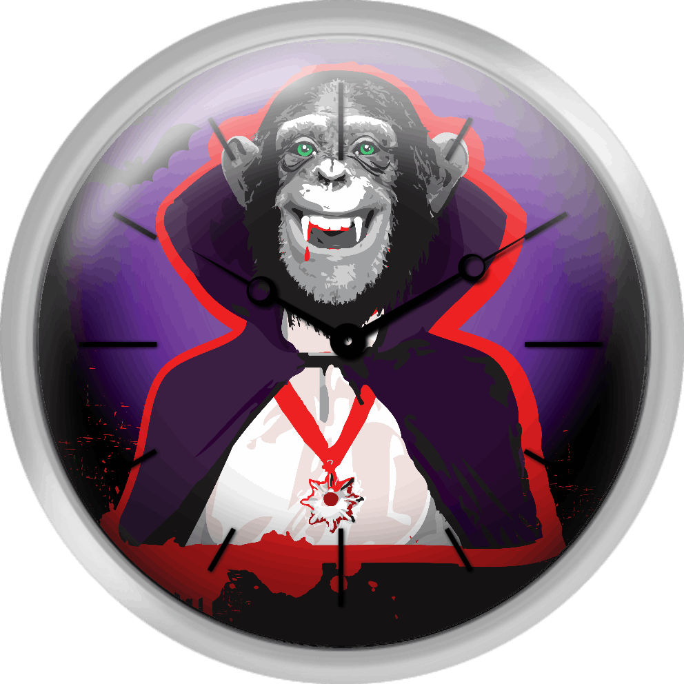 Chimpanzee In Dracula Costume - Chimpanzee In Dracula Costume Wristlet (992x992), Png Download