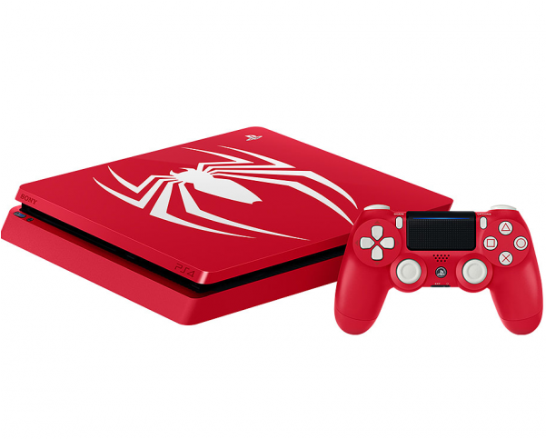 Limited Edition Marvel's Spider Man Ps4 1t - Playstation 4 Slim Spider Man (600x707), Png Download
