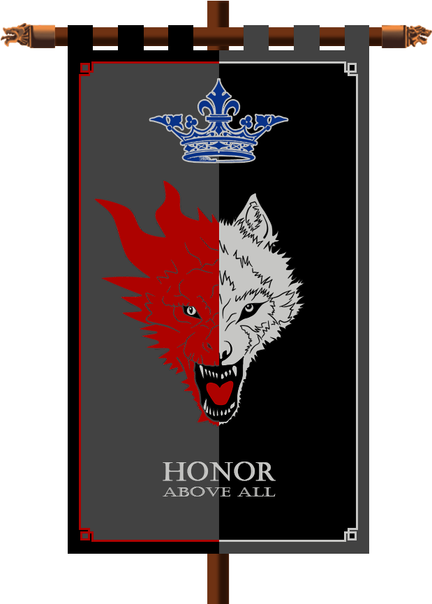 House Stark-targaryen Banner - House Stark And House Targaryen (633x864), Png Download
