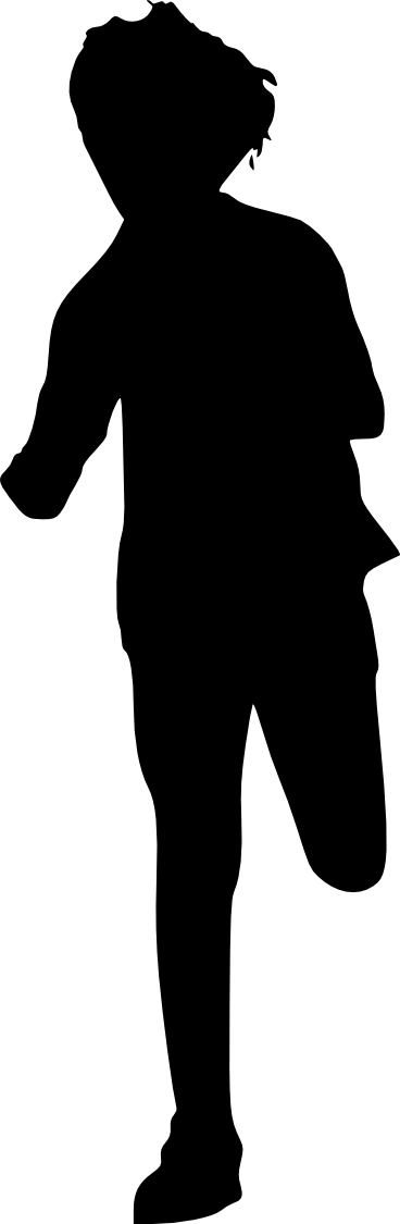 10 Kid Children Running Silhouette - Man Running Silhouette (368x1125), Png Download