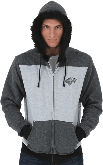 Winter Is Coming House Stark Zippered Hoodie - "winter Is Coming House Stark Zippered Hoodie" (555x555), Png Download