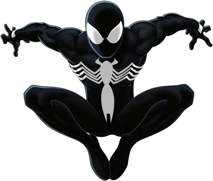 Spider-man Clipart Spider Hanging - Spider Man Black Suit (768x650), Png Download