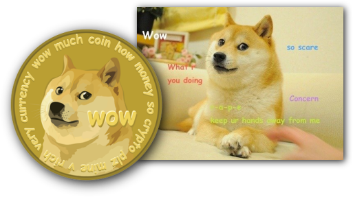Dogecoin Logo With The Picture That Started The Meme - Doge Meme (513x287), Png Download