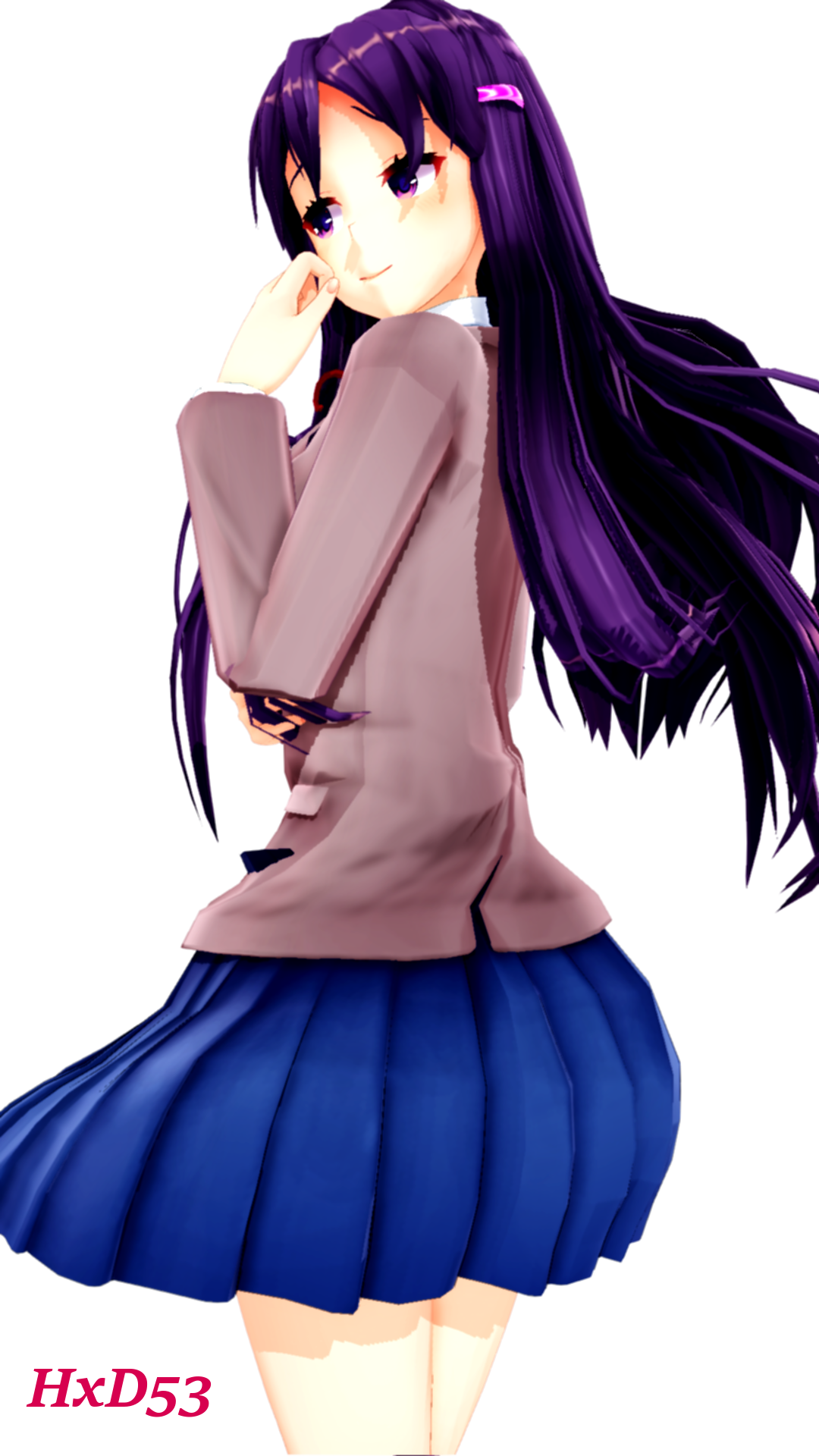 Oc Fanartdoki Doki Yuri - Doki Doki Literature Club! (1080x1920), Png Download