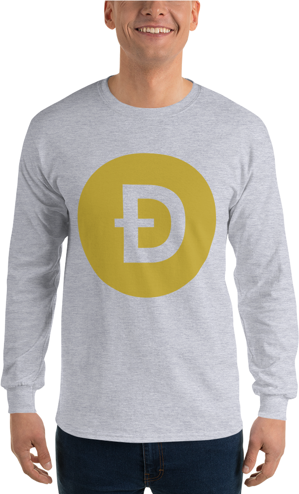 Dogecoin Long Sleeve T-shirt - Long-sleeved T-shirt (1000x1000), Png Download