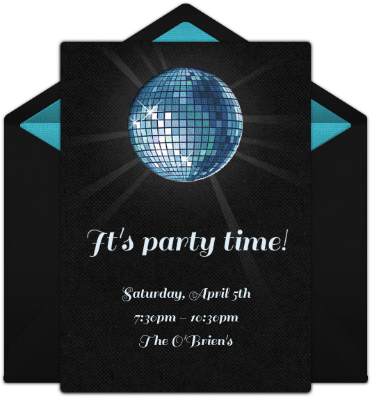 Disco Ball Online Invitation - Party (650x650), Png Download