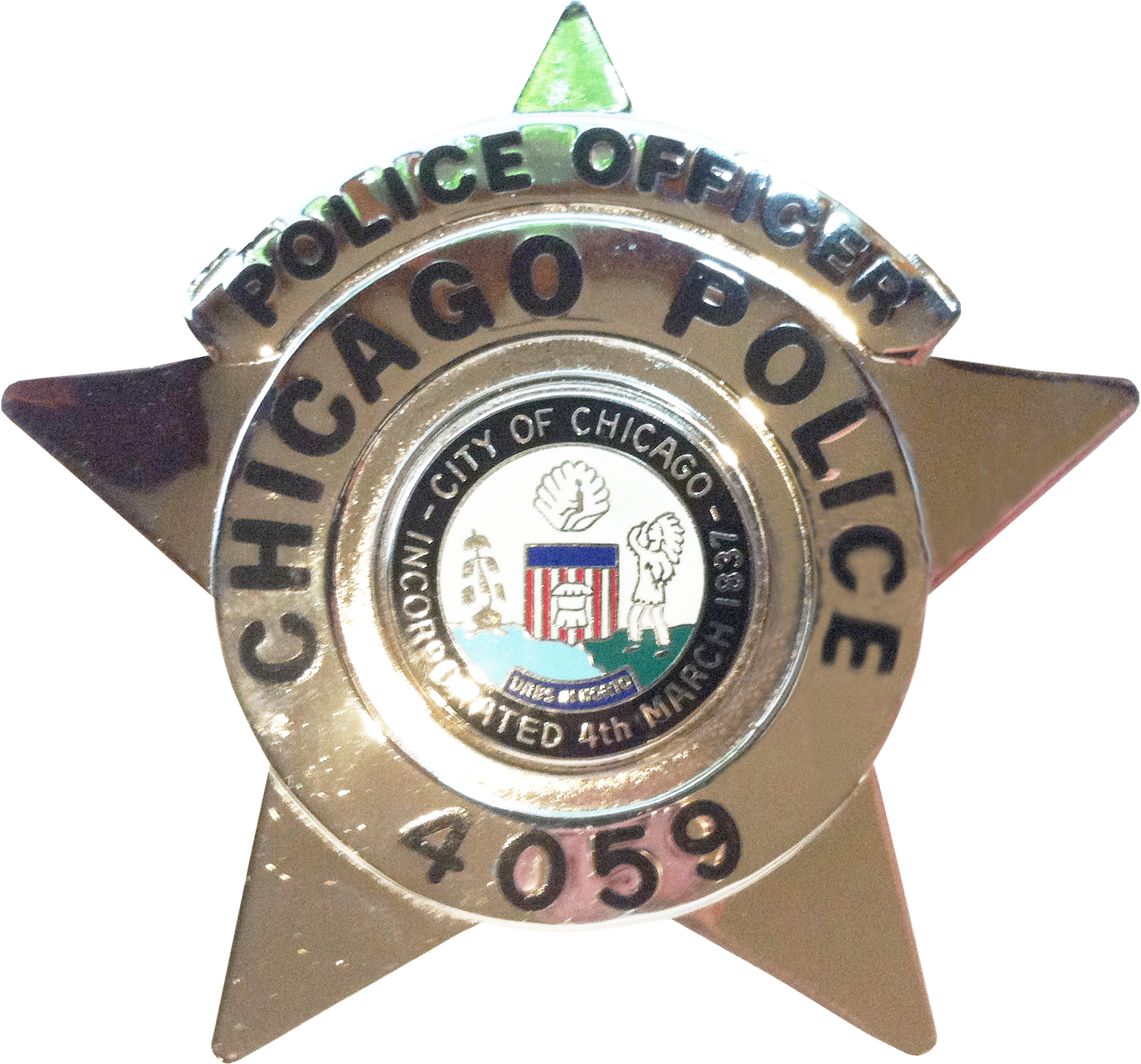 Chicago Police Police Officer Star - Chicago Police Officer Badge (1664x1553), Png Download