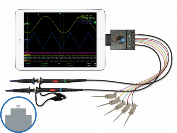 Imso-204l Ipadmini - Oscium Imso-104, 5 Mhz, 1 Analog 4 Digital Mixed Signal (600x450), Png Download