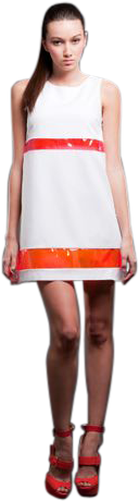 I Covet 60′s Inspired Dress W/plastic Horizontal Stripes - Photo Shoot (319x479), Png Download