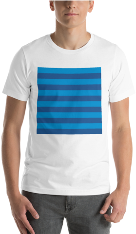 Blue Horizontal Stripe T-shirt - Shirt (480x480), Png Download