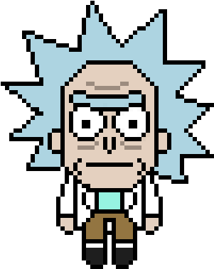 Toggle Navigation - Pixel Rick And Morty (443x496), Png Download
