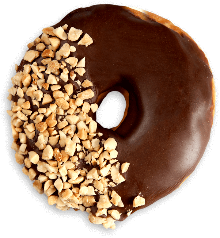 Chocolate Dip Peanut - Donuts Png (850x850), Png Download