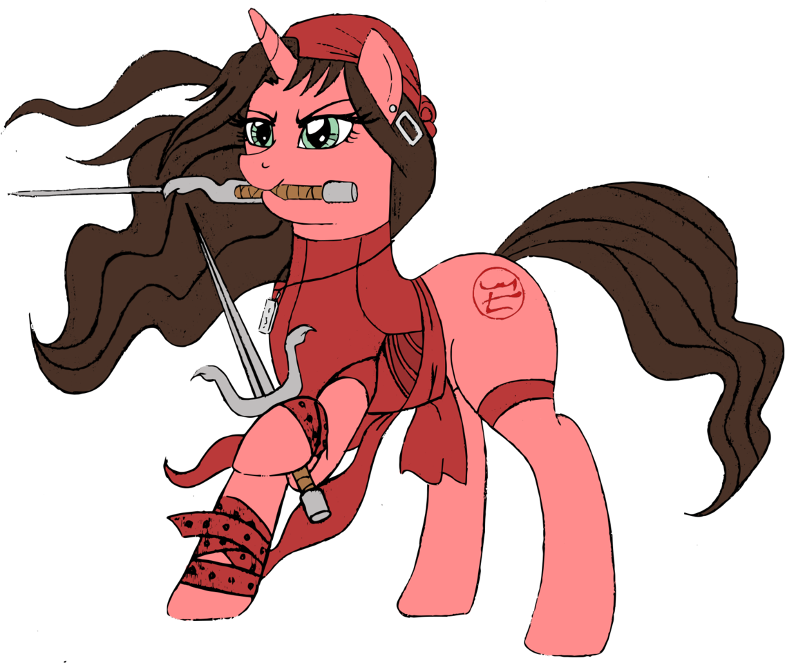 #920859 - Artist - Edcom02, Artist - Jmkplover, Assassin, - Elektra Pony (1280x1002), Png Download