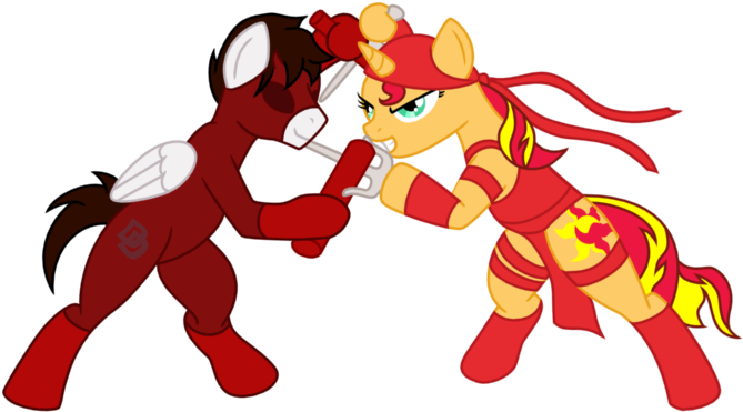 Samuraicore, Clothes, Costume, Daredevil, Elektra, - Nightmare Night Sunset Shimmer (720x540), Png Download