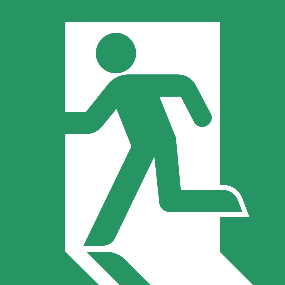 File - Publicinformationsymbol Emergencyexit - Svg - Emergency Exit (1000x1000), Png Download