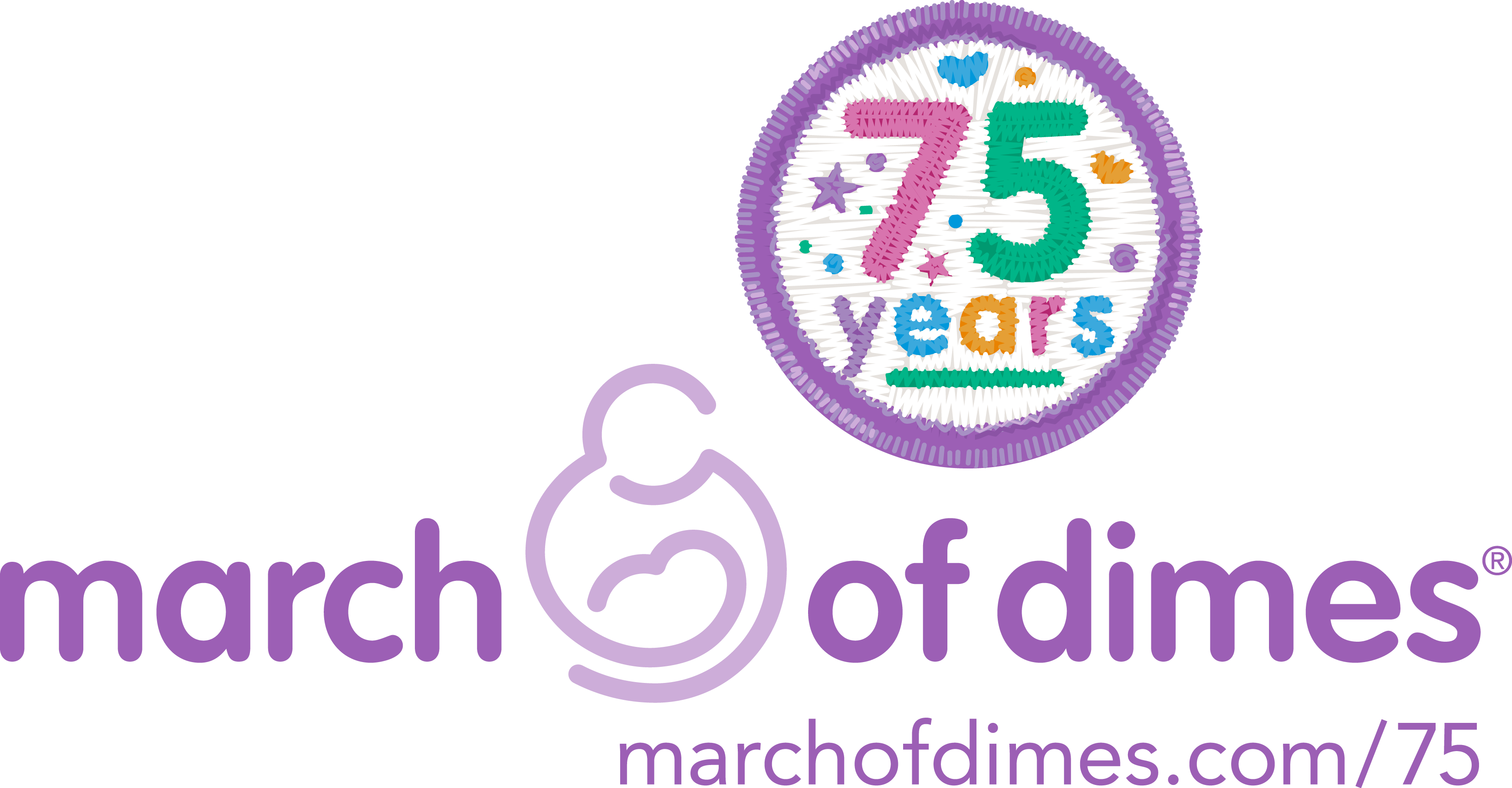 The March Of Dimes - March Of Dimes 75th Anniversary (3484x1815), Png Download