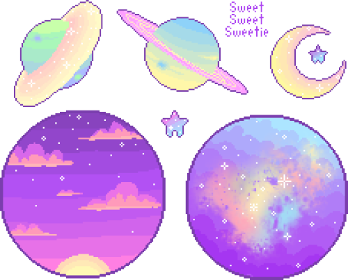 Decided To Make Some Pixel Planets And Space Stuff - Pastel Pixel (500x403), Png Download