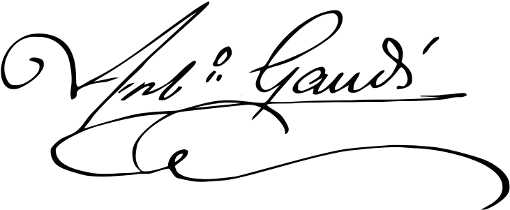 Antoni Gaudí's Original Signature Name Signature, Signature - Antoni Gaudi Signature (800x389), Png Download