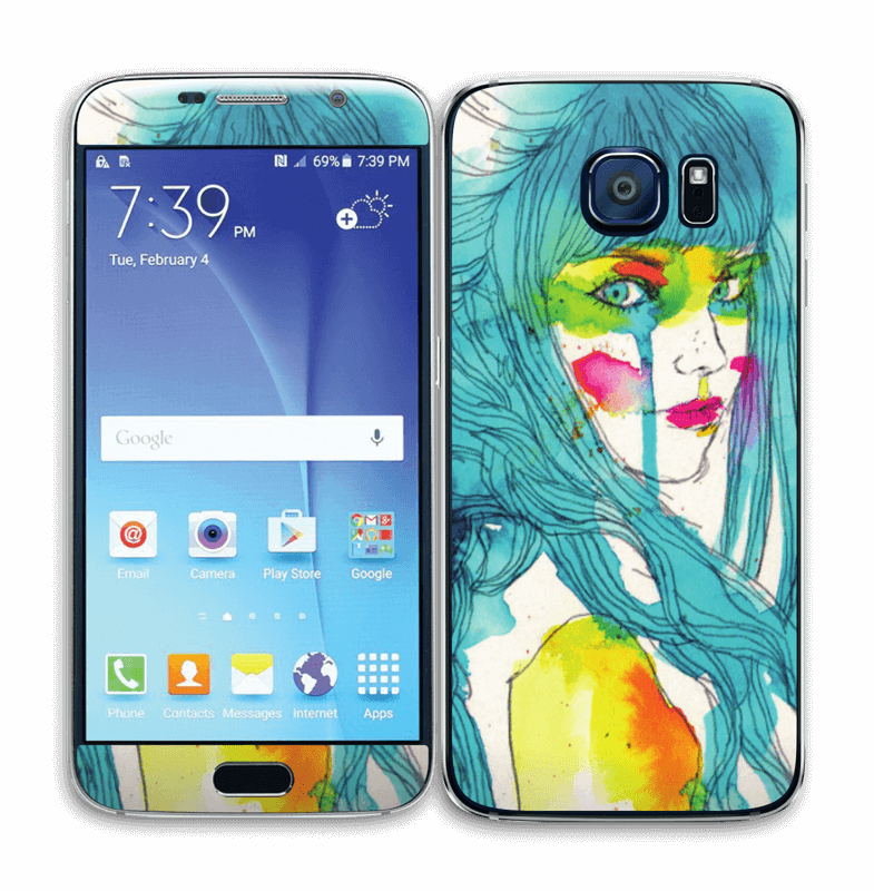 Girl In Blue - Samsung Galaxy S6 (785x800), Png Download