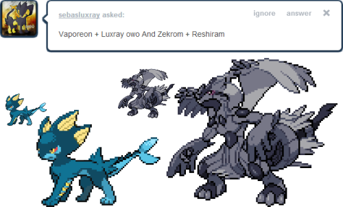 Reshiram Zekrom Gijinka - Cartoon (500x303), Png Download